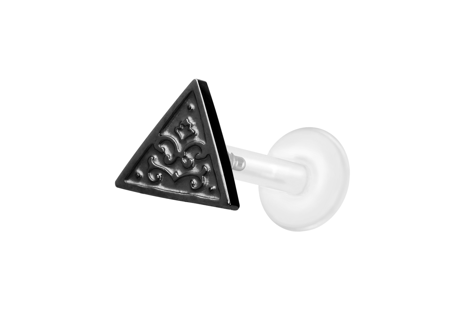 PTFE Labret Piercing mit Innengewinde + Titan-Aufsatz DREIECK